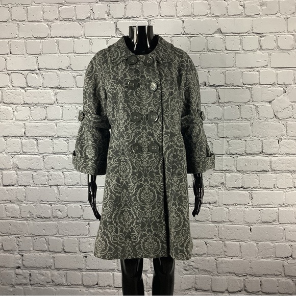 1950’s Style Vintage Grey Floral Embroidered Coat - Picture 1 of 8